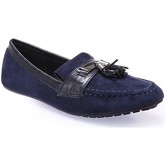 Chaussures La Modeuse Mocassins bleus bimatière avec pampilles