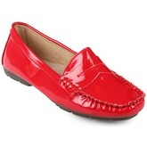 Chaussures La Modeuse Mocassins classiques aspect cuir vernis rouge