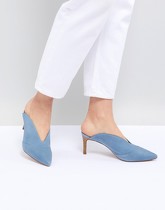 Reiss - Chaussures pointues en daim à talons bobine - Bleu