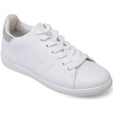 Chaussures La Modeuse Baskets blanches à strass argentés