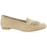 Chaussures So Send Mocassins cuir velours nude