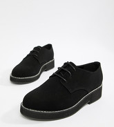 ASOS DESIGN - Minus - Grosses chaussures plates à lacets, pointure large - Noir