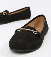 RAID - Viera - Chaussures plates à mors, pointure large - Noir - Noir