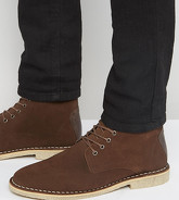ASOS - Desert boots pointure large en daim à détail en cuir - Marron - Marron
