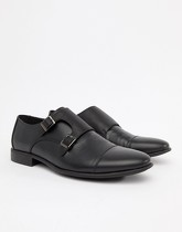 ASOS DESIGN - Chaussures derby en similicuir avec empiècement estampé - Noir - Noir
