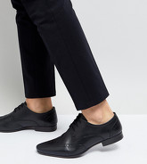 Silver Street - Chaussures richelieu habillées pointure large en cuir - Noir - Noir