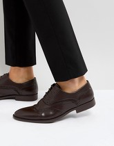 ASOS - Chaussures richelieu en imitation cuir avec empiècement superposé - Marron - Noir