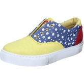 Chaussures 2 Stars sneakers jaune textile bleu daim BZ541