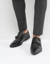 ASOS - Chaussures derby en cuir estampé - Noir - Noir