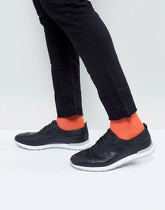 ASOS - Chaussures richelieu en cuir avec semelle hybride - Noir - Noir