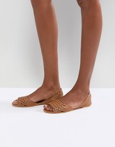 ASOS - JUNA - Chaussures d'été en cuir - Fauve