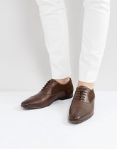 ASOS - Chaussures Oxford en cuir avec empiècement en daim - Marron - Marron