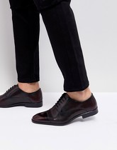 ASOS - Chaussures Oxford en cuir avec détails au laser - Bordeaux - Rouge
