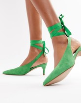 ASOS WHITE - Foxglove - Chaussures en daim à petit talon - Vert