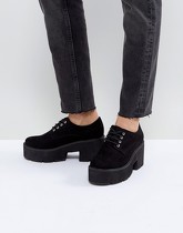 ASOS - MEGA - Chaussures épaisses à lacets et talons hauts - Noir