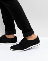 Pier One - Chaussures compensées en daim à lacets - Noir - Noir
