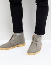 Clarks - Desert boots en toile - Taupe - Taupe