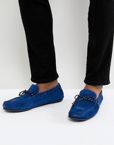 Selected Homme - Chaussures de conduite en daim - Bleu