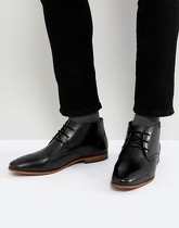 Pier One - Desert boots en cuir - Noir - Noir
