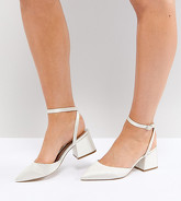 ASOS - SCARLETTE - Chaussures de mariée pointure large à talon mi-haut - Crème