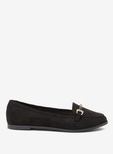 Wide Fit Black Microfibre 'Laura' Loafers