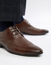 New Look - Chaussures Richelieu avec détail en relief - Marron foncé - Marron