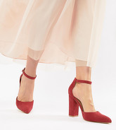 Truffle Collection - Chaussures à talon carré et bout pointu - Rouge
