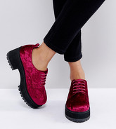 ASOS - OMEGA - Chaussures épaisses pointure large à lacets et talon haut - Rose