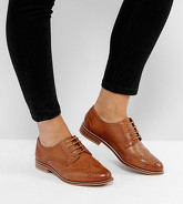 ASOS - MOJITO - Chaussures richelieu en cuir pointure large - Fauve