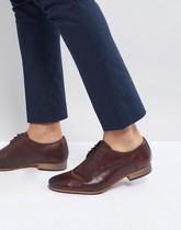 ASOS - Chaussures derby en cuir à lacets avec semelle naturelle - Marron - Marron