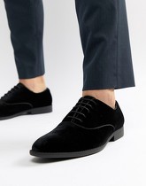 ASOS DESIGN - Chaussures habillées en velours avec lacets - Noir - Noir