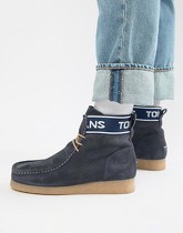 Tommy Jeans - Bottines en daim avec semelles en crêpe - Bleu marine - Navy