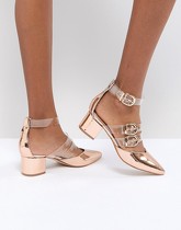 RAID - Carmel - Chaussures à talons métallisées - Or rose - Doré