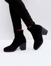 Truffle Collection - Bottines chaussettes à talons épais - Noir
