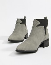 Missguided - Bottines cloutées style western - Gris
