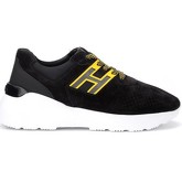 Chaussures Hogan Sneaker H443 in suede nero con dettagli gialli